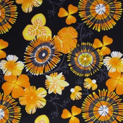 Gul orange blomster på softshell