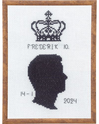Kong Frederik X broderikit fra Permin