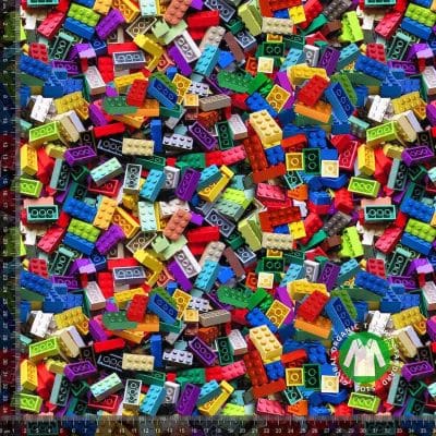 LEGO klodser i flotte farver på bomuldsjersey
