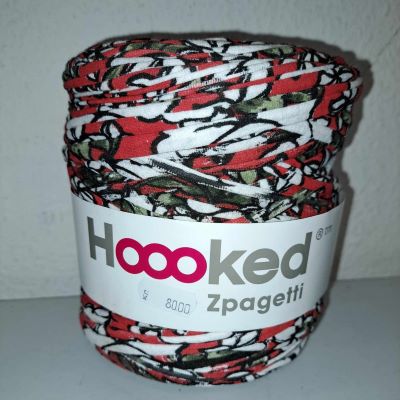 Hoooked Zpagetti stofgarn print rødgrøn