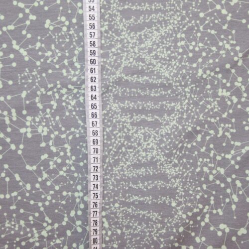 Grønne prikker som DNA strenge på grå