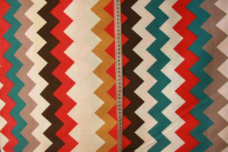 Zigzag i retrofarver på kanvas