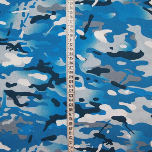 Blå camouflage på fast bomuld