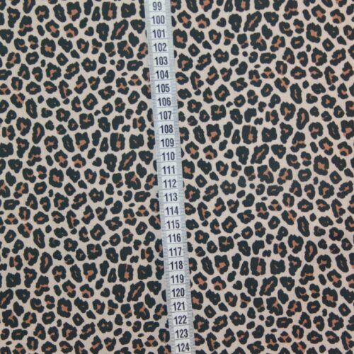 Leopardprint på lys brun på fast bomuld