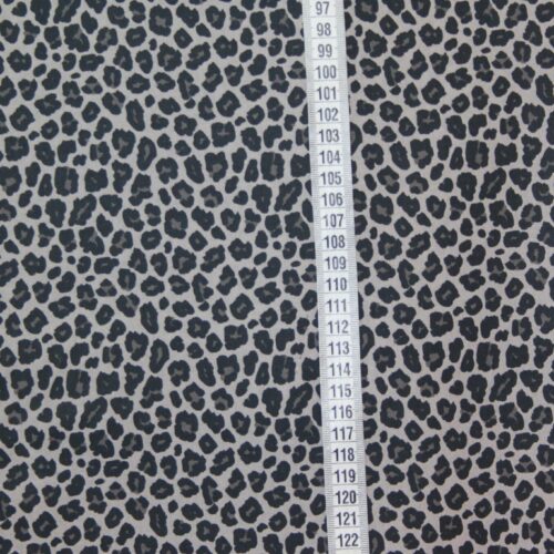 Leopardprint på lys grå på fast bomuld