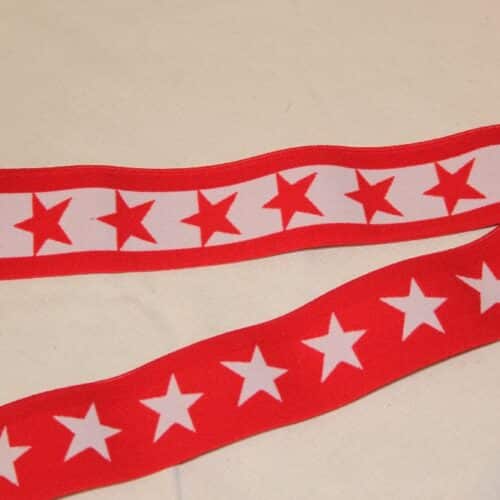 Hvide eller røde stjerner 40 mm elastik