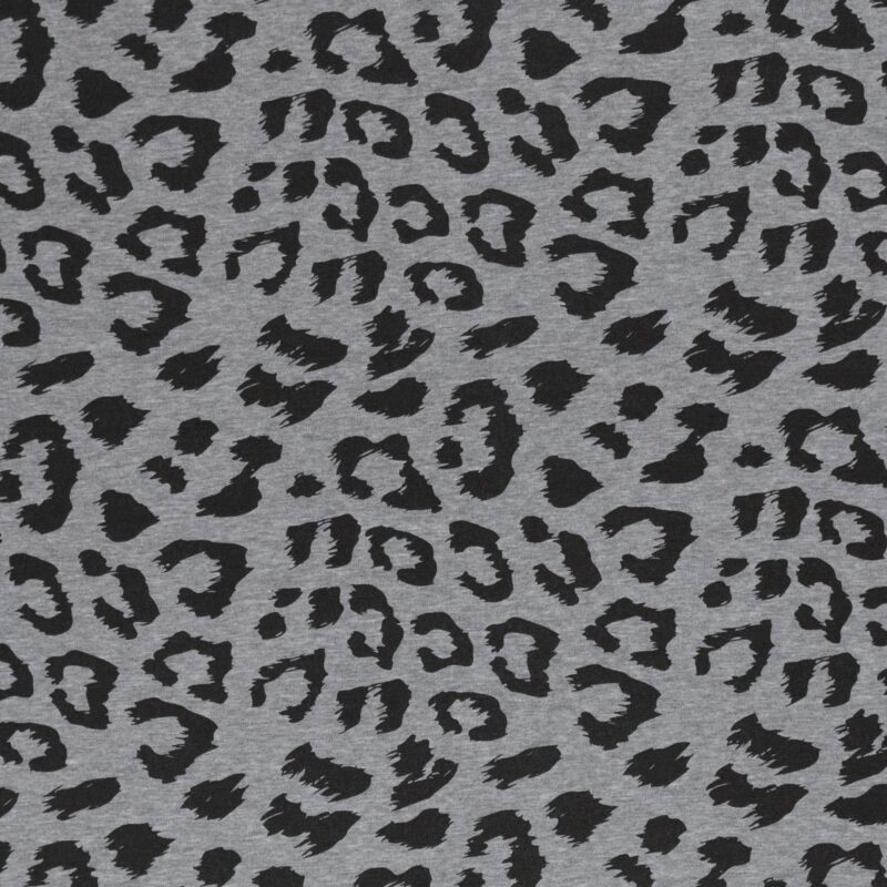 Sort leopardprint på grå