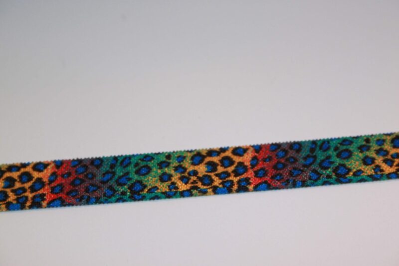 Farverigt leopardprint foldeelastik 15 mm