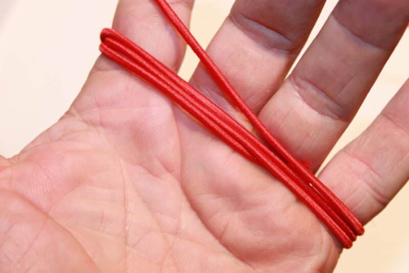 Rød rund elastik 3mm
