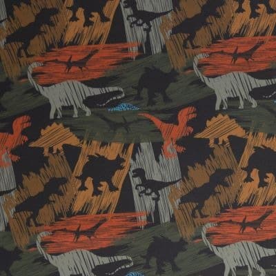 Camouflage med dinoer på softshell
