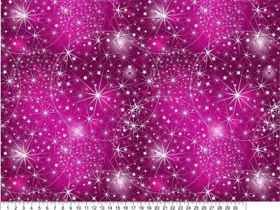 Lilla og pink nuancer med stjerner på bomuldsjersey