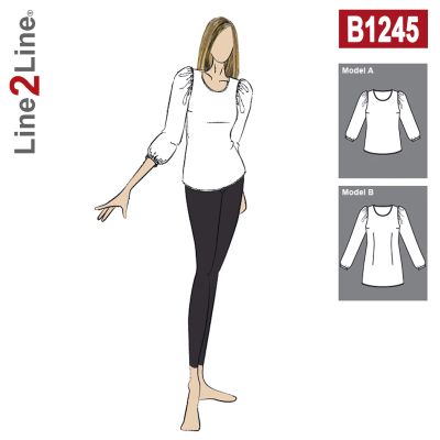 Line2Line B1245 Bluse med store pufærmer